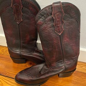 Men’s 10.5 maroon leather cowboy boots